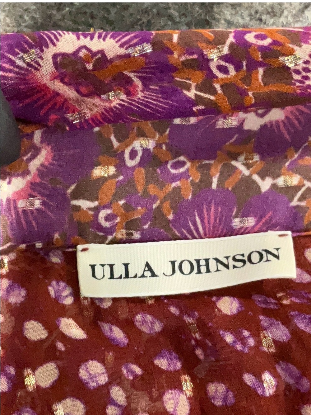 Ulla Johnson Silk Floral Tiered Ruffle Midi Skirt Burgundy Purple - Picture 4 of 6